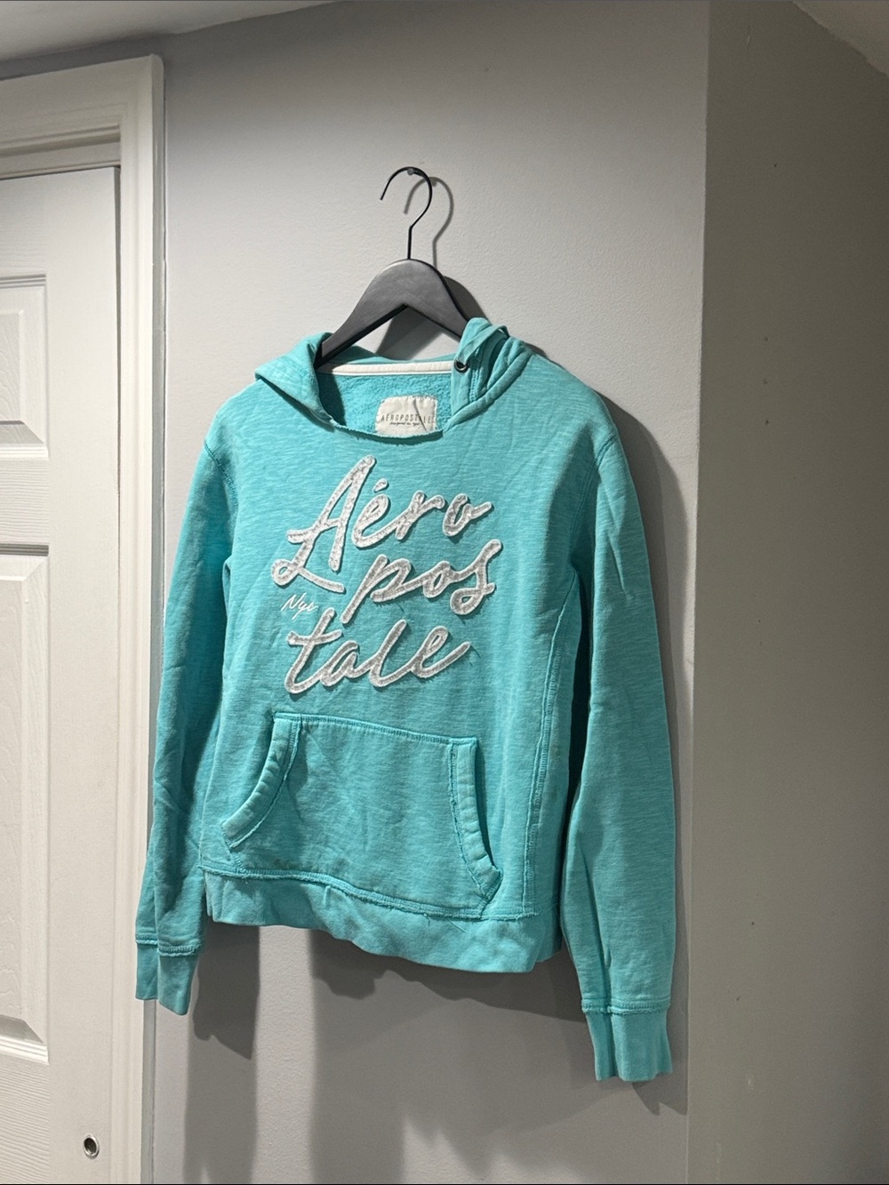 Aeropostale Women's Teal Pullover Hoodie Sweater